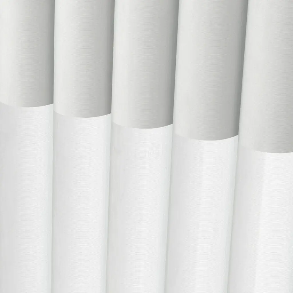 White window blinds with a smooth texture, vertical orientation, and subtle shading, ideal for modern interior decor and privacy.