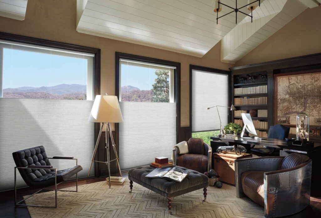 Duette® Honeycomb Shades in Elan® with UltraGlide® cord control in an office